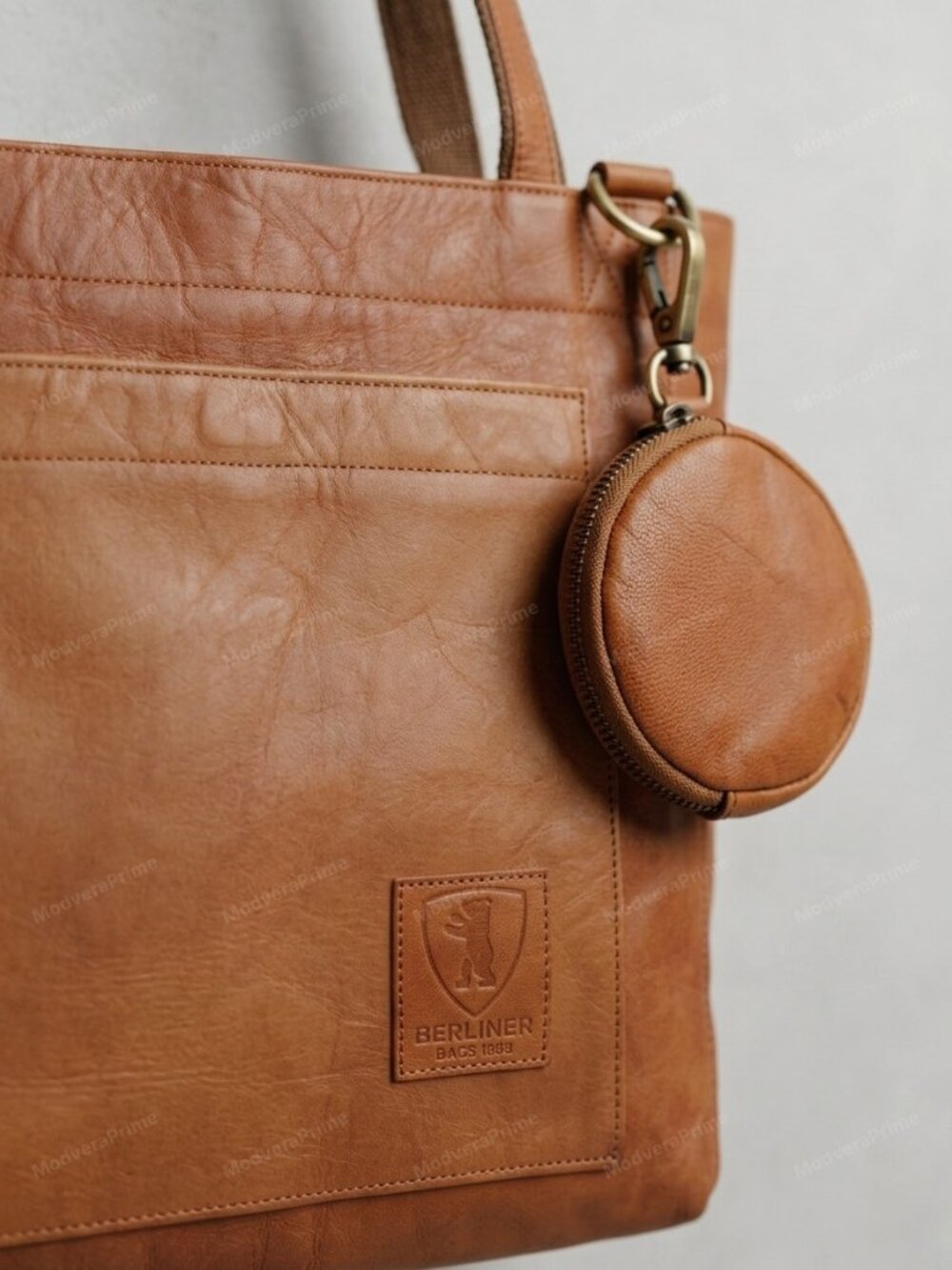 Berliner Seville Genuine Leather Tote Bag | Laptop Work Bag 15.5 - Picture 4 of 8